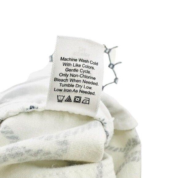 Coldwater Creek Nautical Ankle Jeans Womens Size 4 White Navy Print Straight - Picture 8 of 8